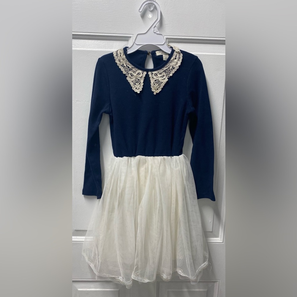 Lace & Tulle Fancy Blue Dress by Richie House Los Angeles Girls 5/6 like New